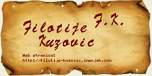 Filotije Kuzović vizit kartica